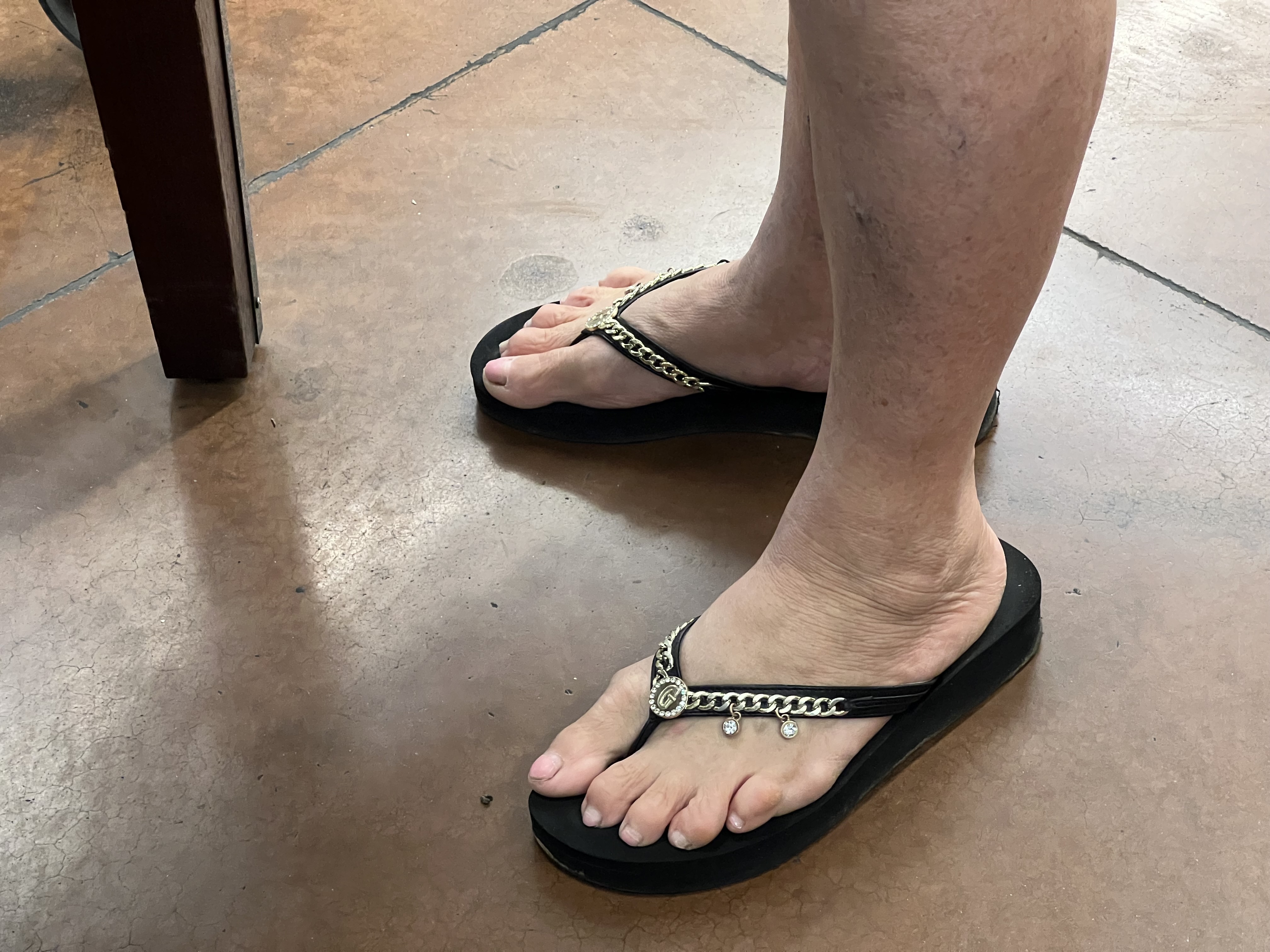 Gilf and milf feet at supermarket — 23
