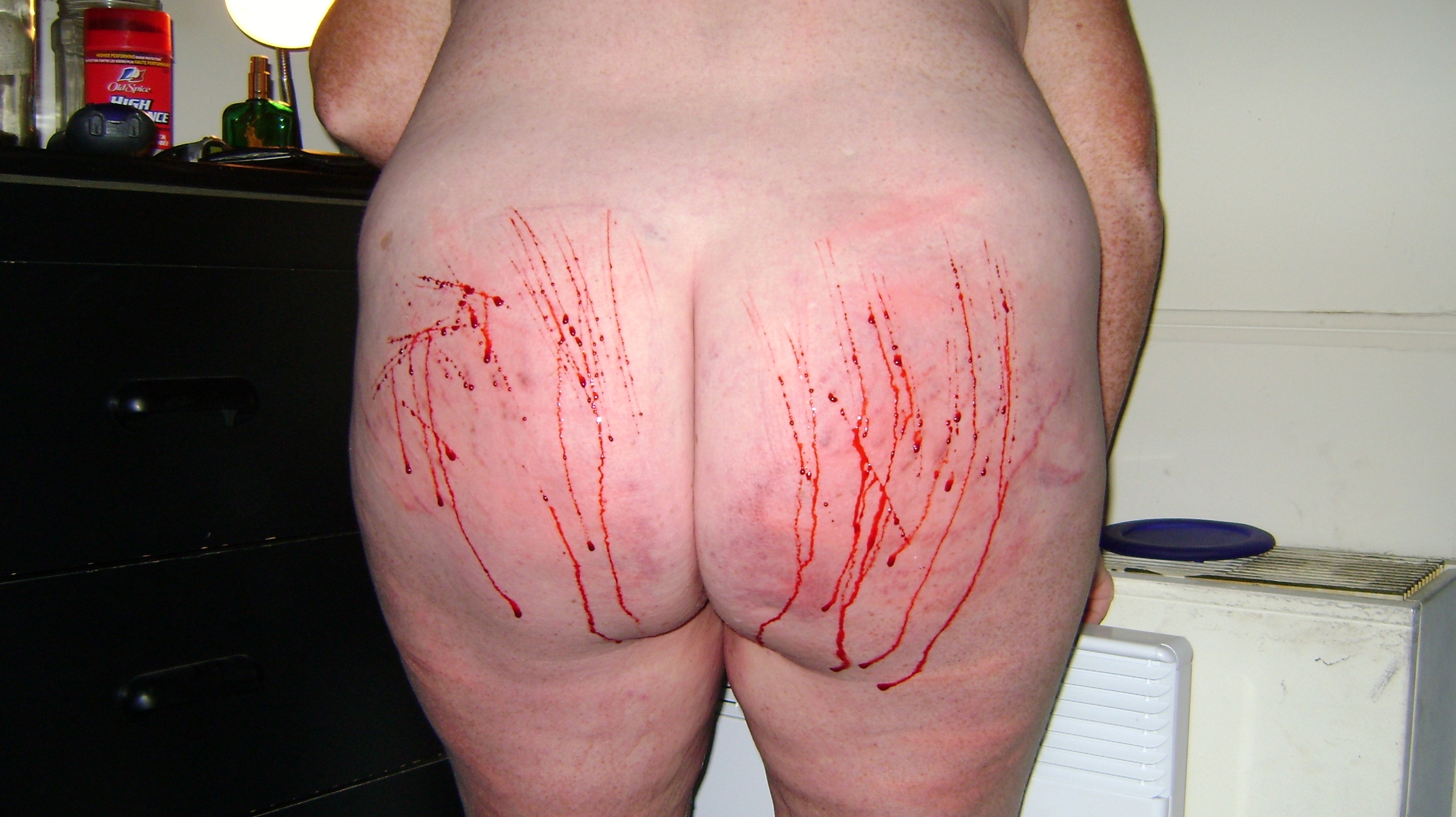 Cutting BBW Slave's Bleeding Ass and Bloody Tits — 15