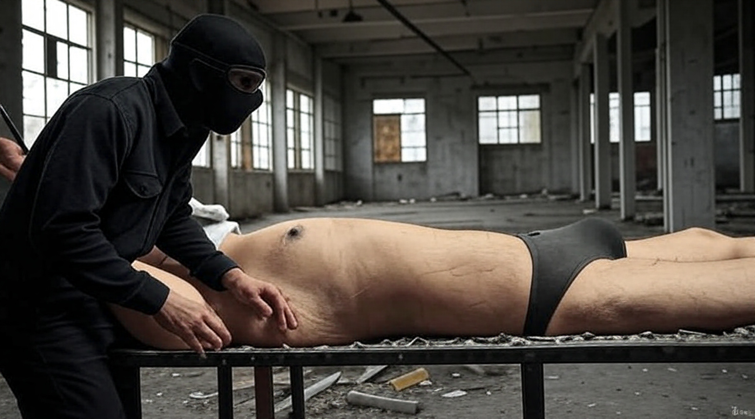 Tied up in a warehouse — 23