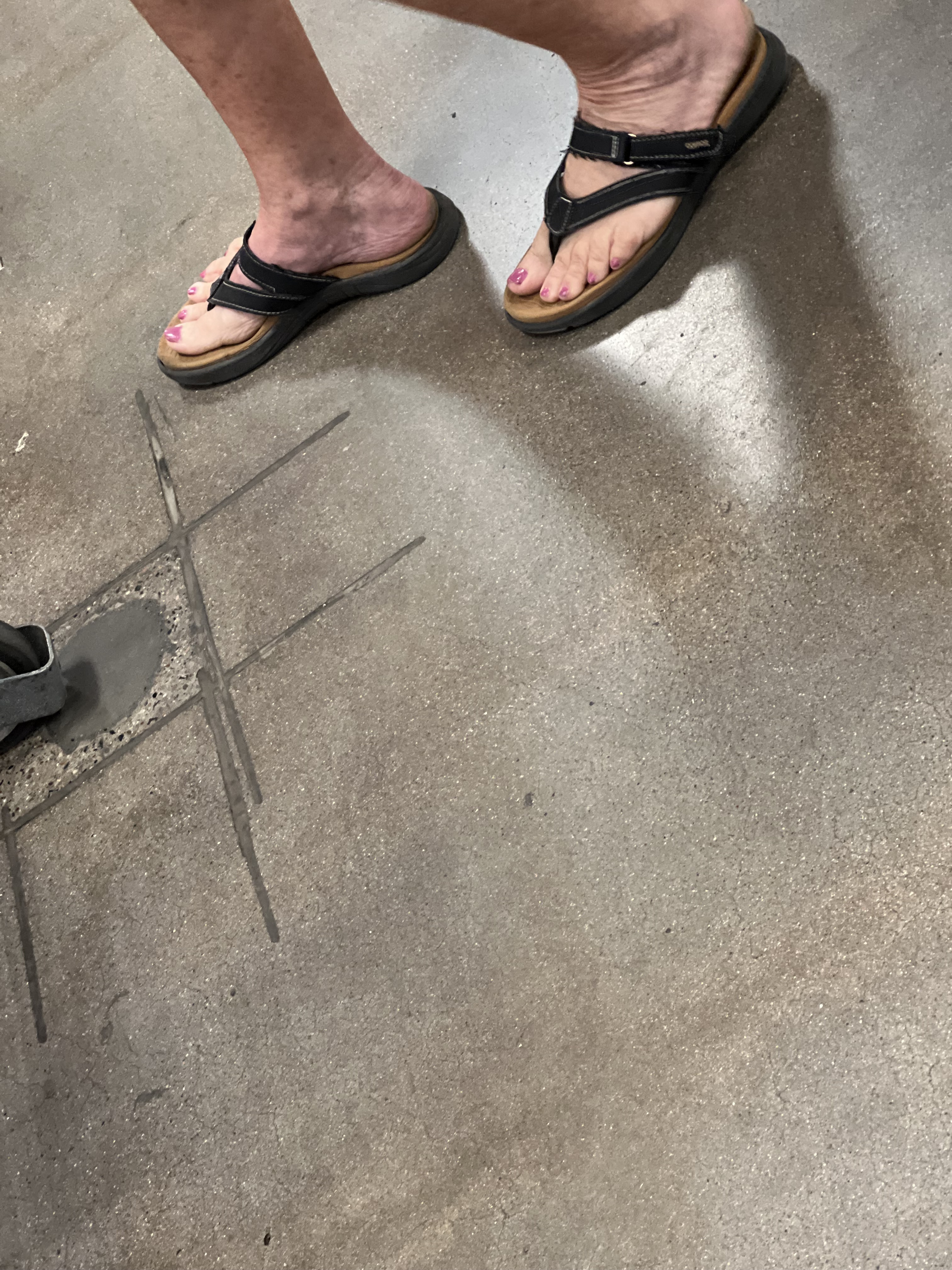 Gilf and milf feet at supermarket — 24