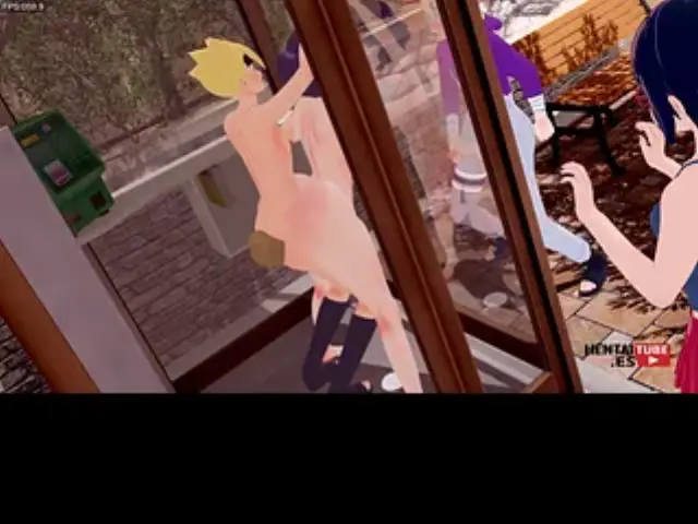 Boruto Hentai - Boruto fucks Himawari while Sarada watches them and Inojin jerks off watching them